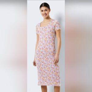 Noisy May Silky Short Sleeve Midi in Ditsy Floral, BNWT, Size L